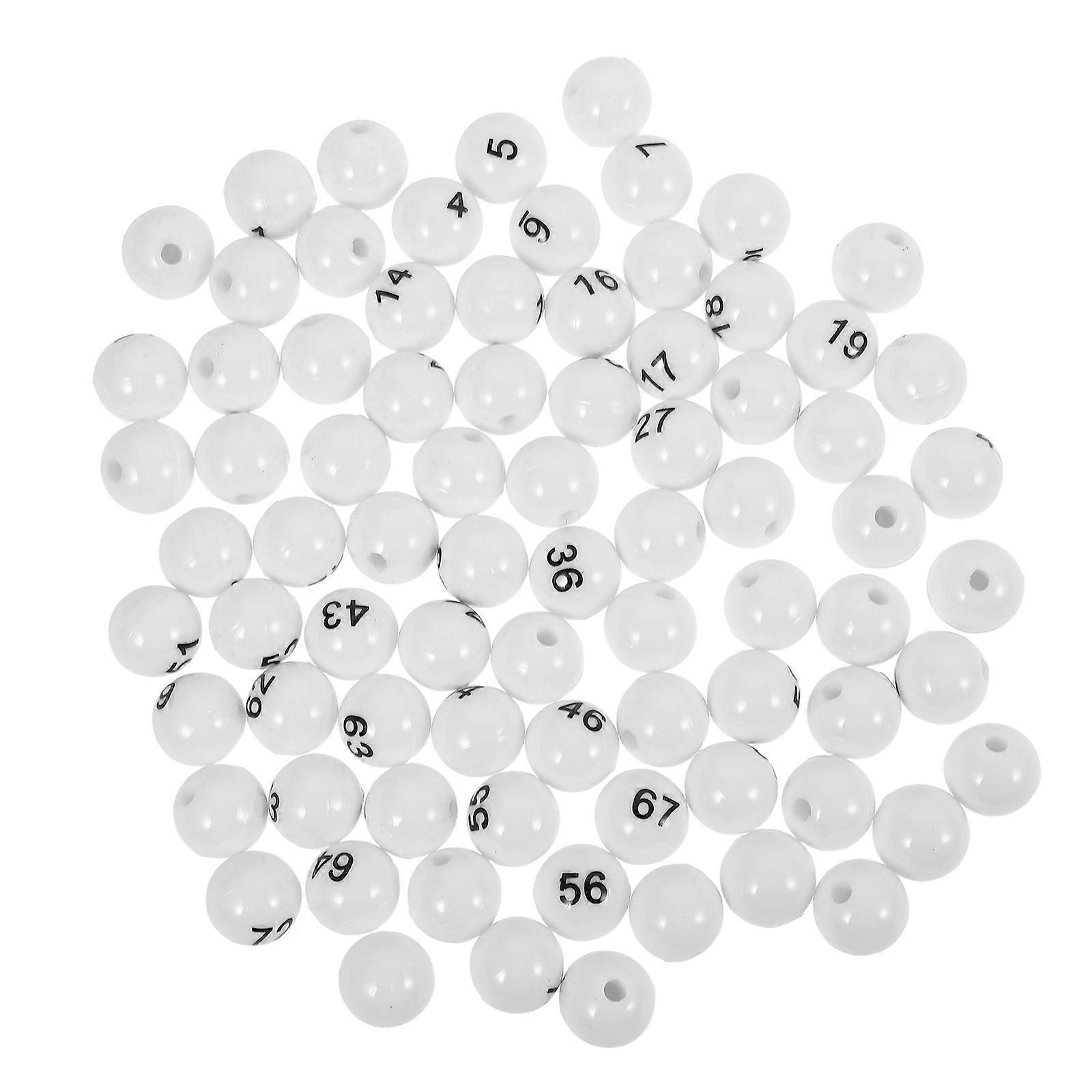 Numbered Raffle Balls White Plastic Balls for Party Game 75Pcs