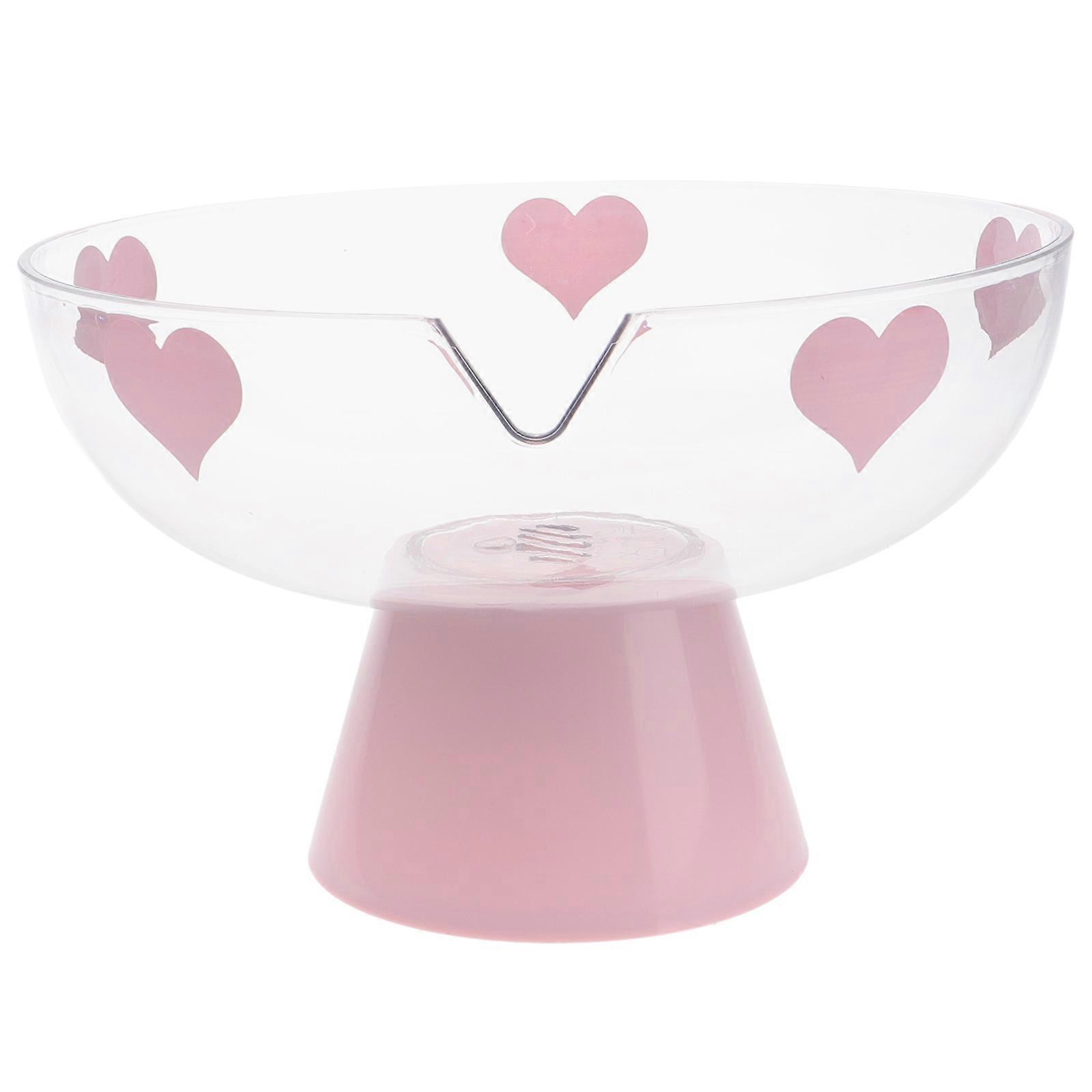 Pink Fruit Plate Draining Fruit Holder for Home Use with Footed Basket