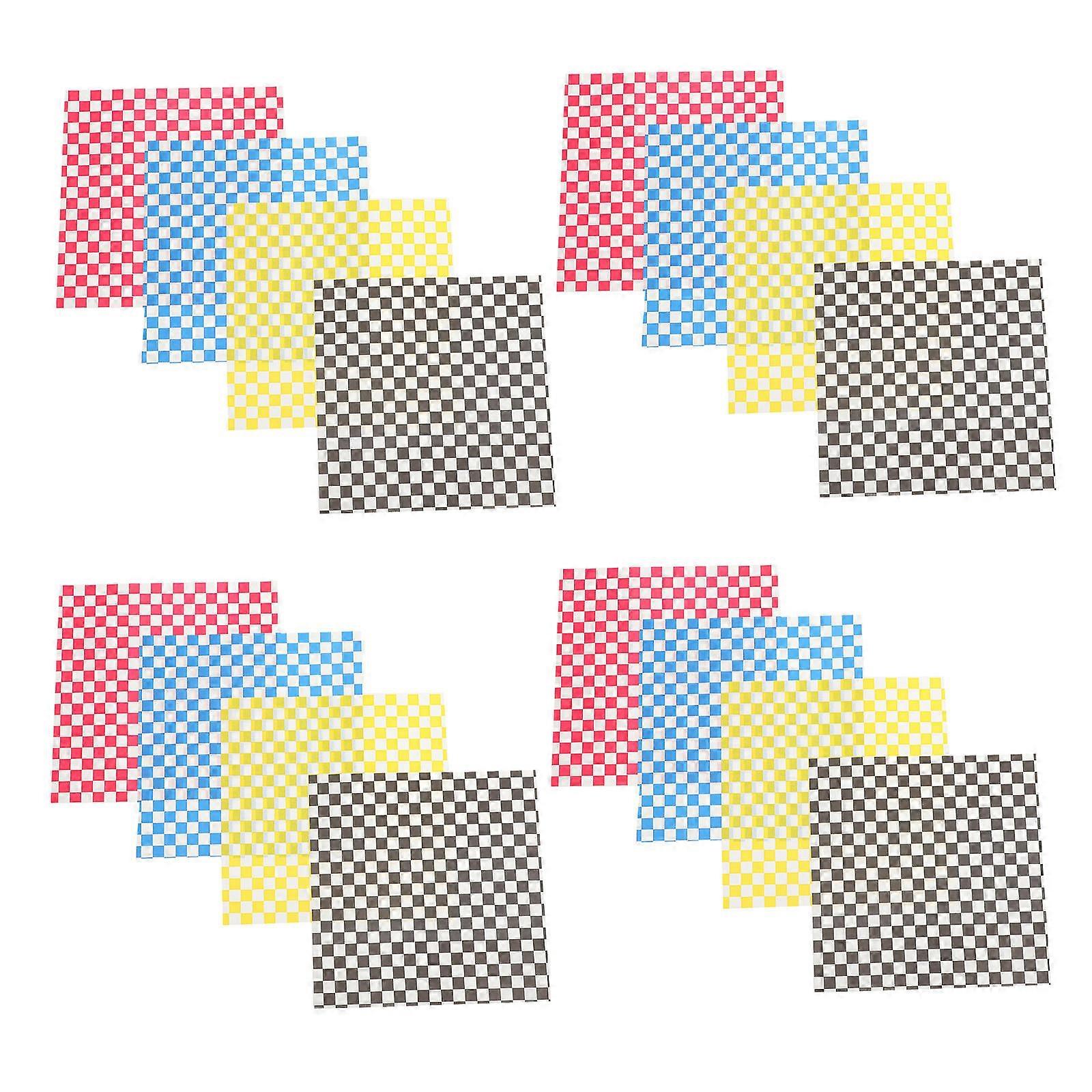 Baking Paper Sheets Checkered Paper Liners Oil-Resistant Biodegradable For Parties Picnics 80Pack