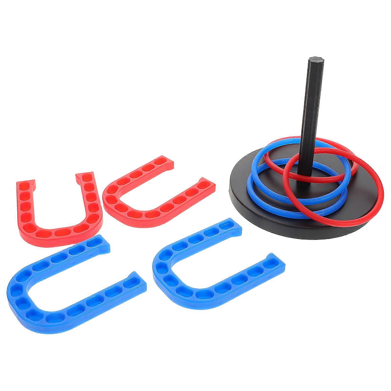Educational Horseshoe Game Set for Playing Use with Plastic Rings 1Set
