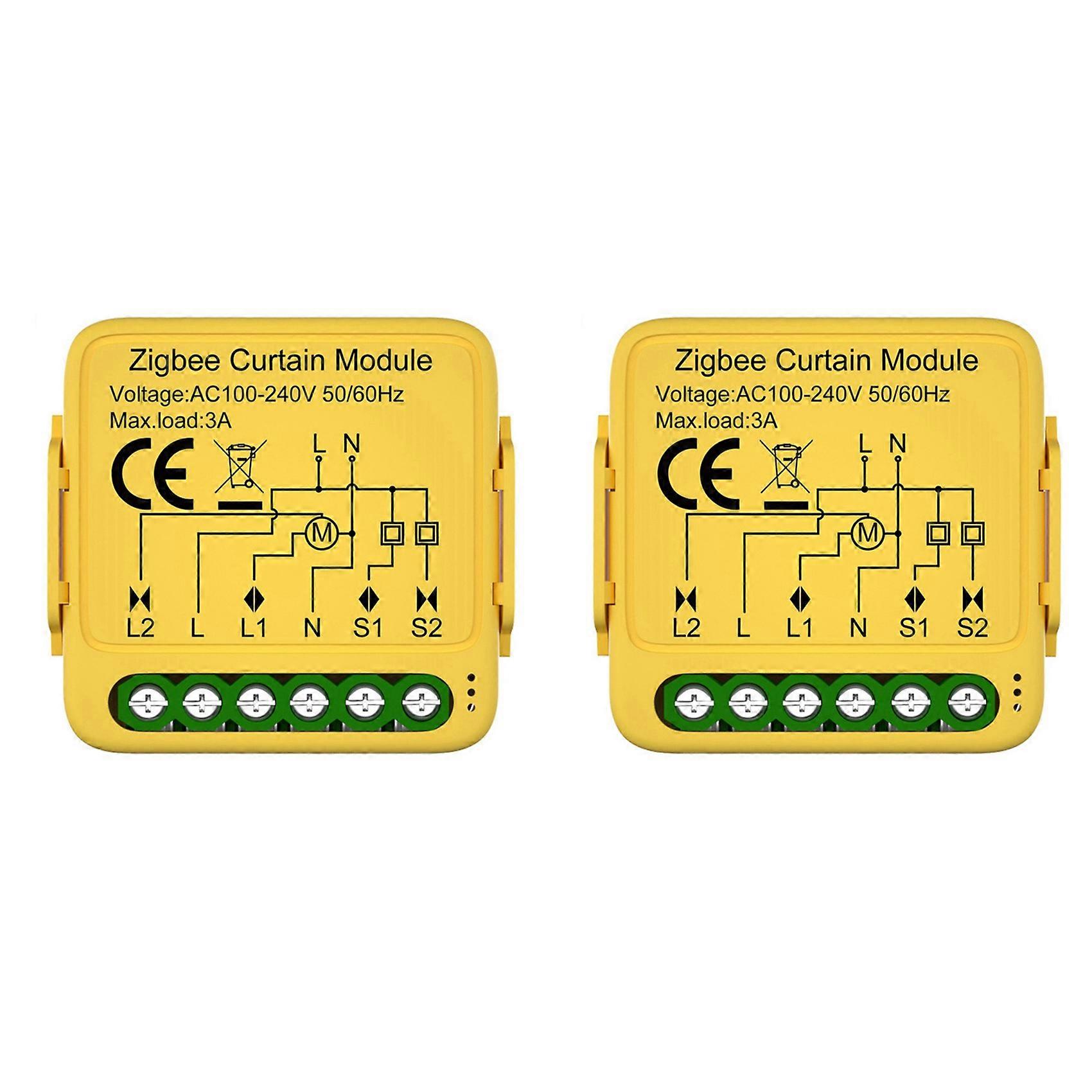 2X Tuya Smart Zigbee Curtain Switch Module Connected Roller Shutters Blind Motor Smart Life APP