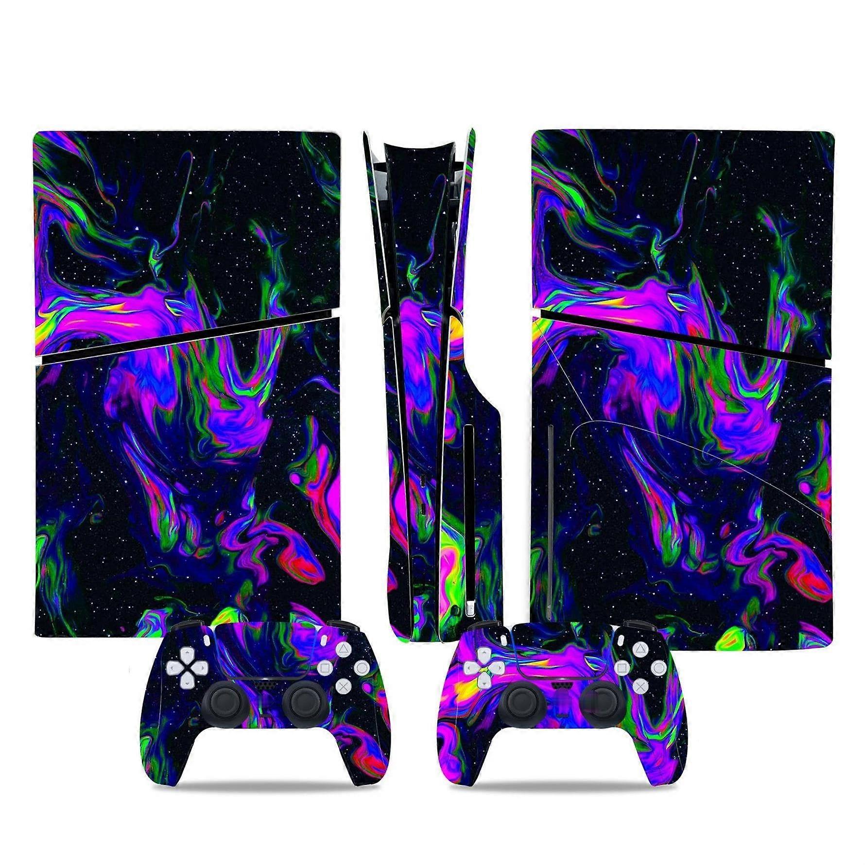 Console Remote Skin PS5 Slim Disc/Digital Edition Vinyl Wraps For PS5 Console And Controller, Scratch Resistant, 44540