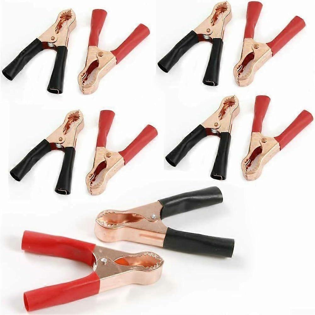 10pcs Copper Crocodile Clips Battery Test Clamps with Strong Clamping Force for Electrical Testing