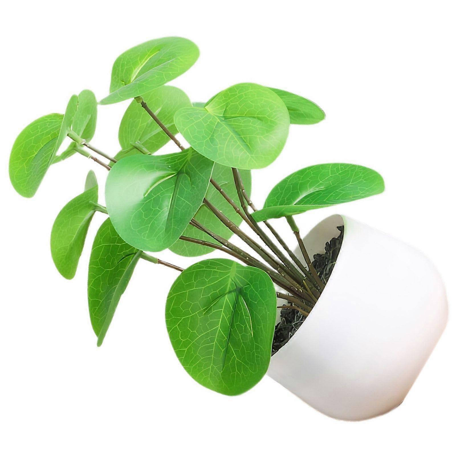 Artificial Potted Plants with Realistic Leaf Design in White Ceramic Pot for Home and Office Decor