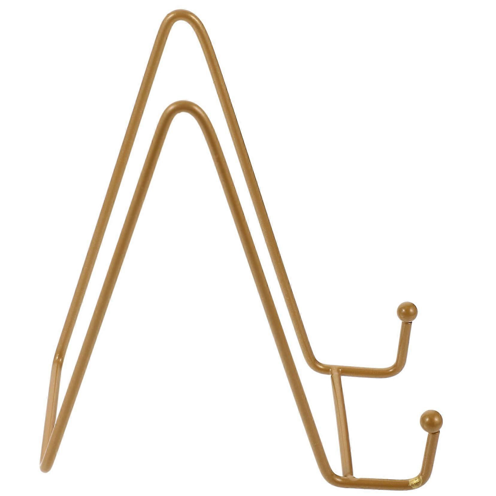 Photo Display Stand Stable Iron Triangle Easel Small Metal Plate Holder for Home Decor