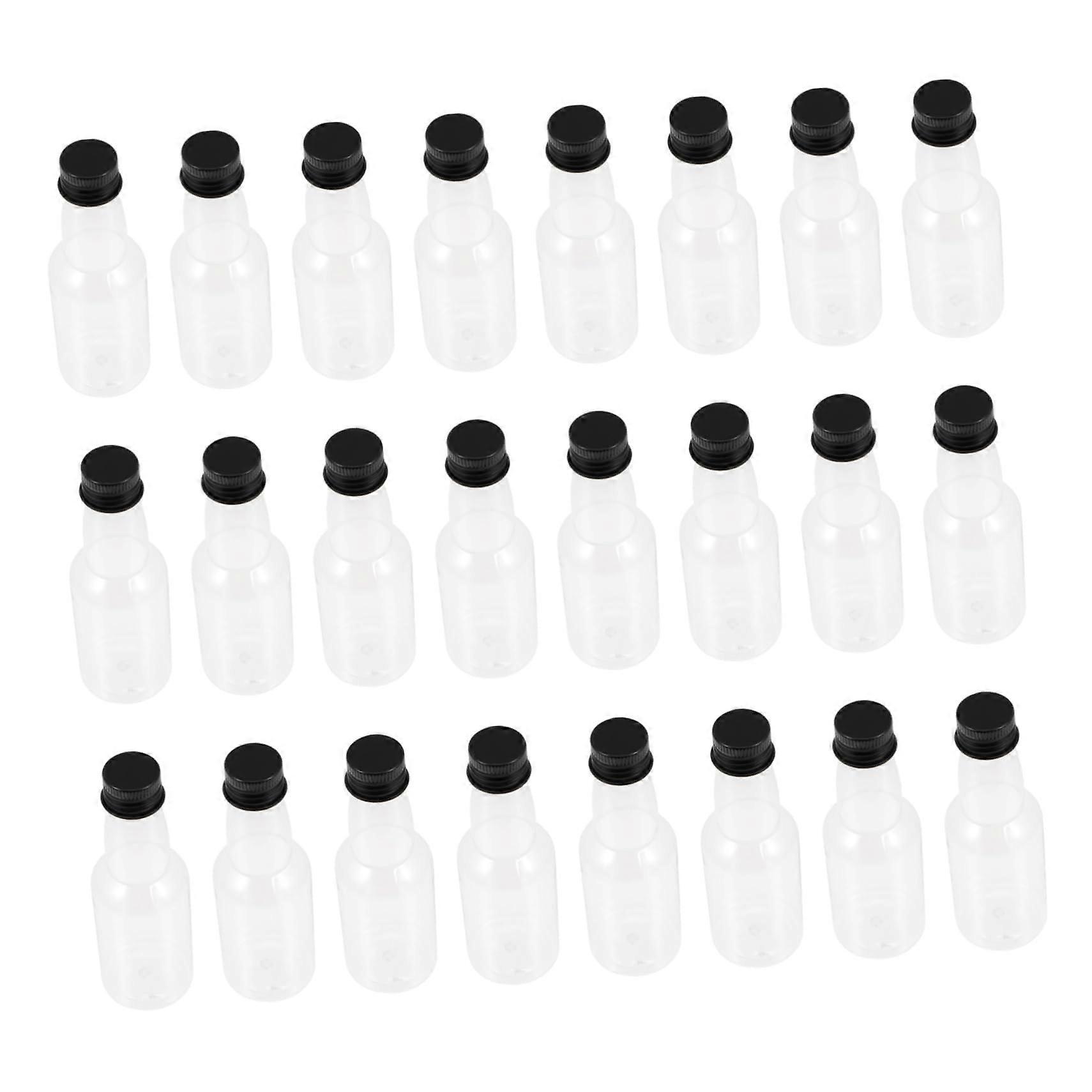 50pcs 50ml Small Plastic Bottles with Lids Leakproof Clear Reusable Sauce Containers for Kitchen Storage