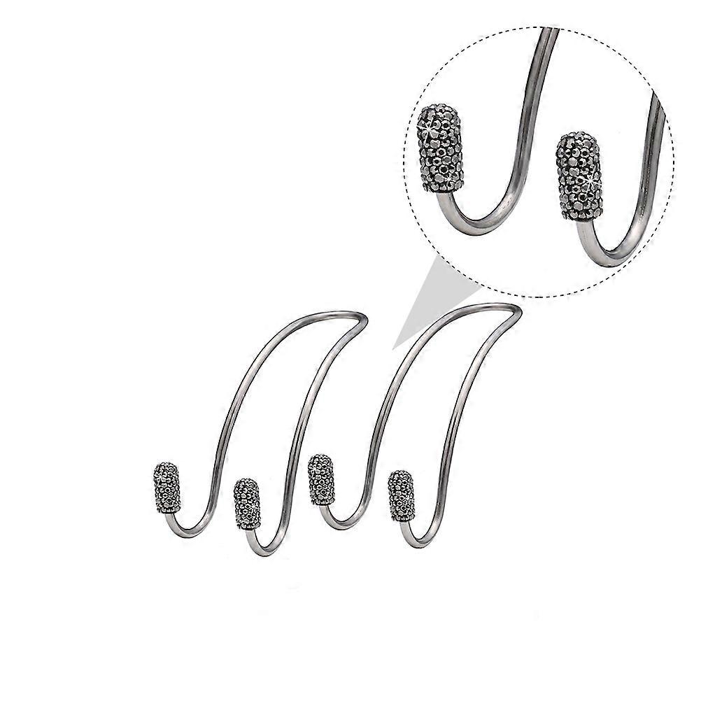 Car Hooks Stainless Steel Double Hook for Multifunctional Use 4Pcs