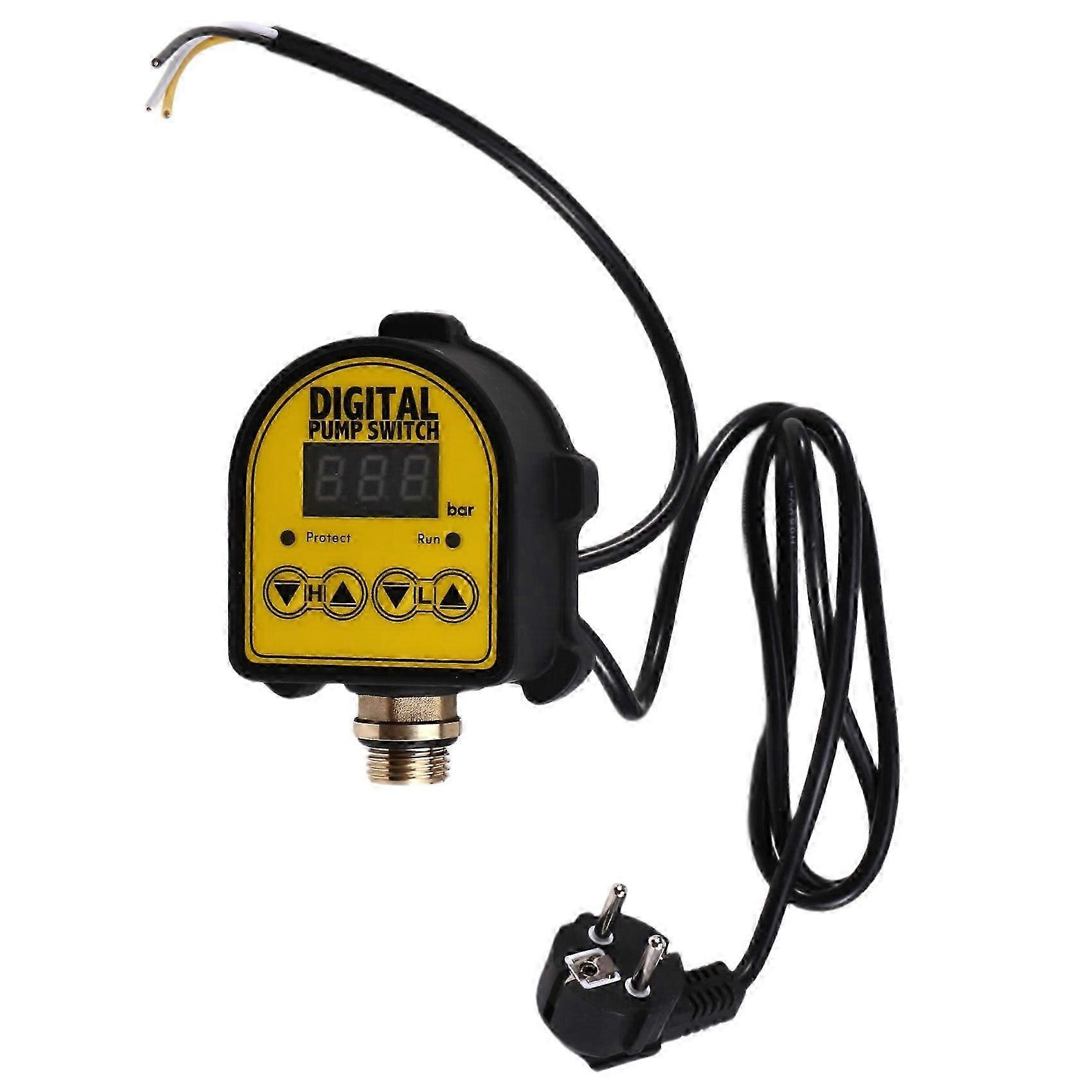 Pressure Controller Switch 0-10Bar 1/2in Interface Water Oil Compressor 220V Digital Automatic Water Pump on/OFF EU Plug