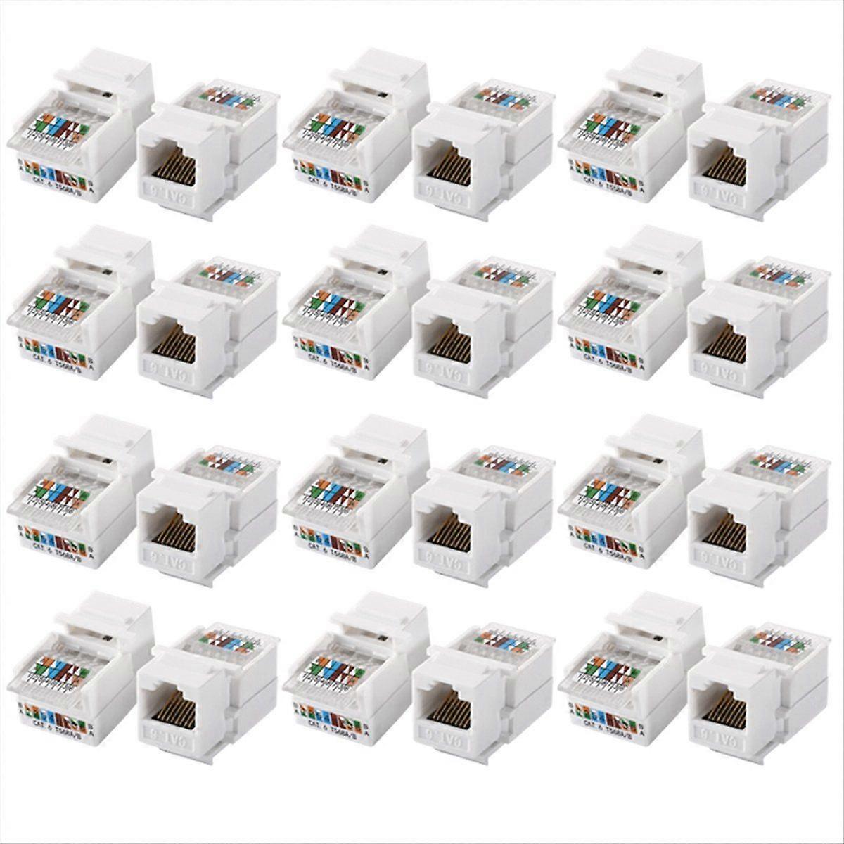 24PCS Cat6 RJ45 Toolless Coupler Female to Female Ethernet Module Jack Gigabit Panel(Incompatible with Patch Panel)