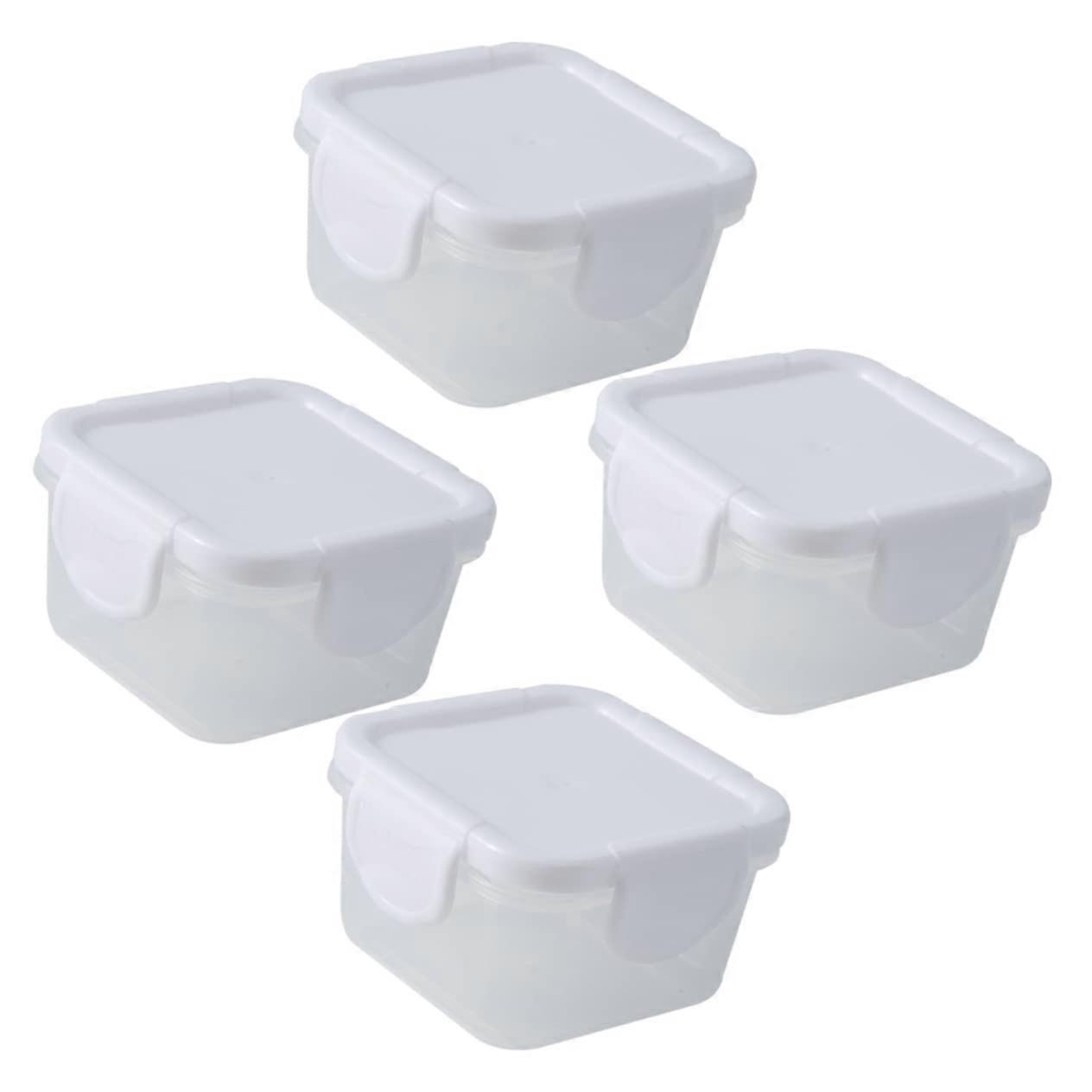4Pcs Mini Food Storage Containers with Lids, Stackable Vegetable Bins for Fridge Snacks