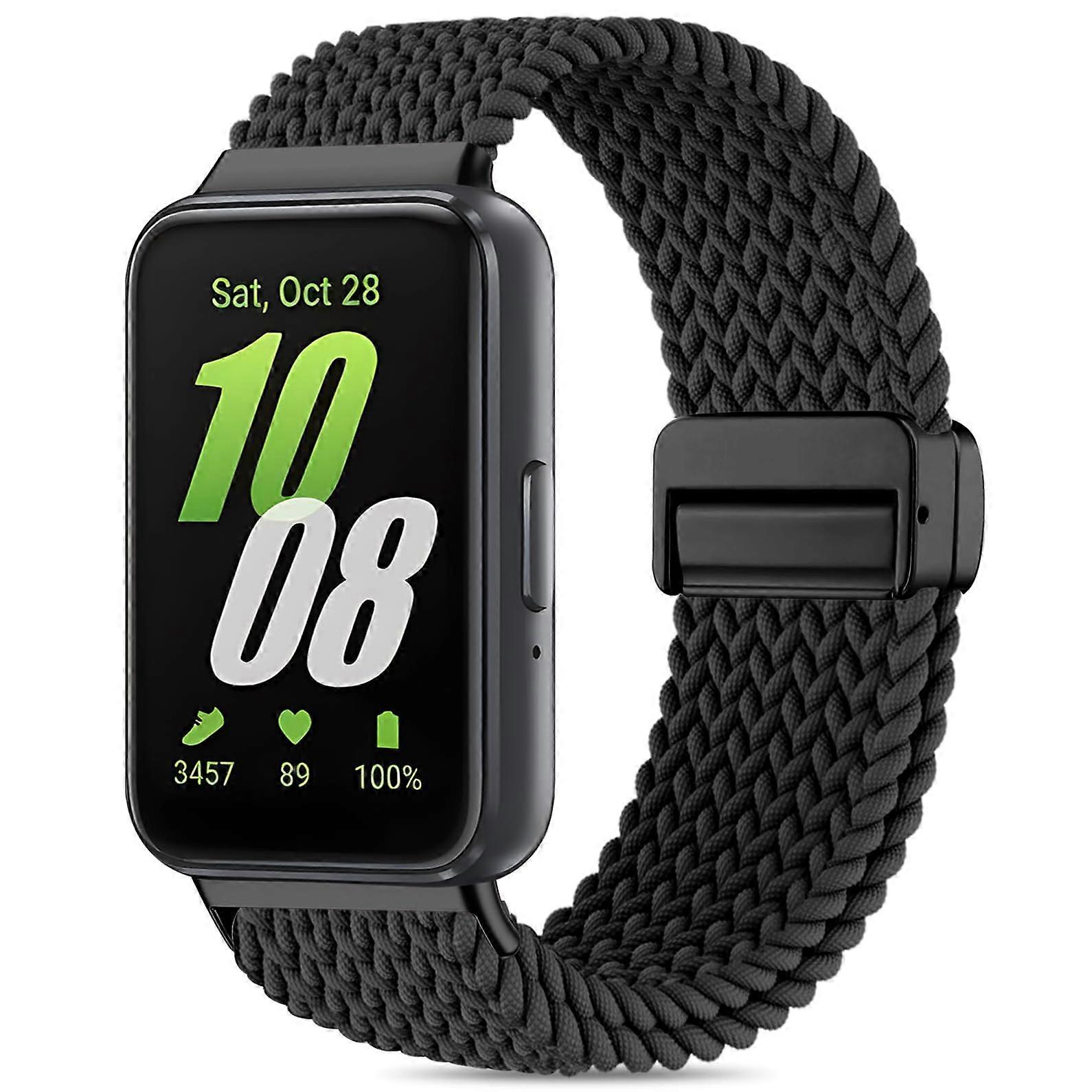 Magnetic Nylon Strap Adjustable Breathable Elastic Solo Loop for Samsung Galaxy Fit 3