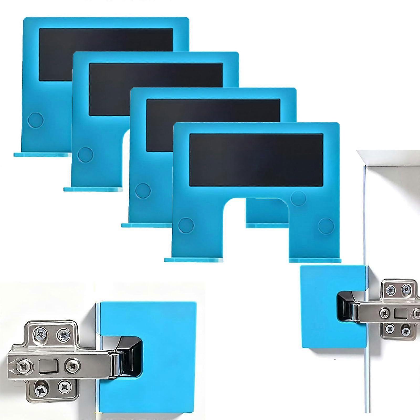 Magnetic Door Hinge Jig with Precision 2mm Alignment and Accurate Drill Guidance, Adjustable 4 PCS