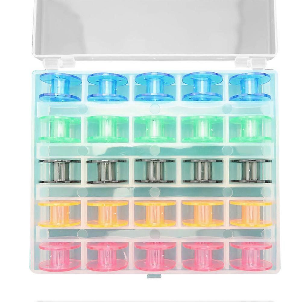 Sewing Machine Bobbin Spool for Sewing Machine 25Pcs Assorted Color Plastic