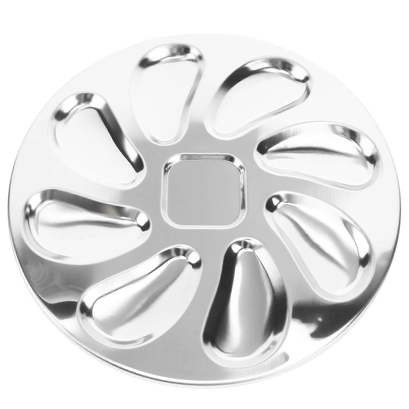 Silver Stainless Steel Oyster Serving Plate for Kitchen Use