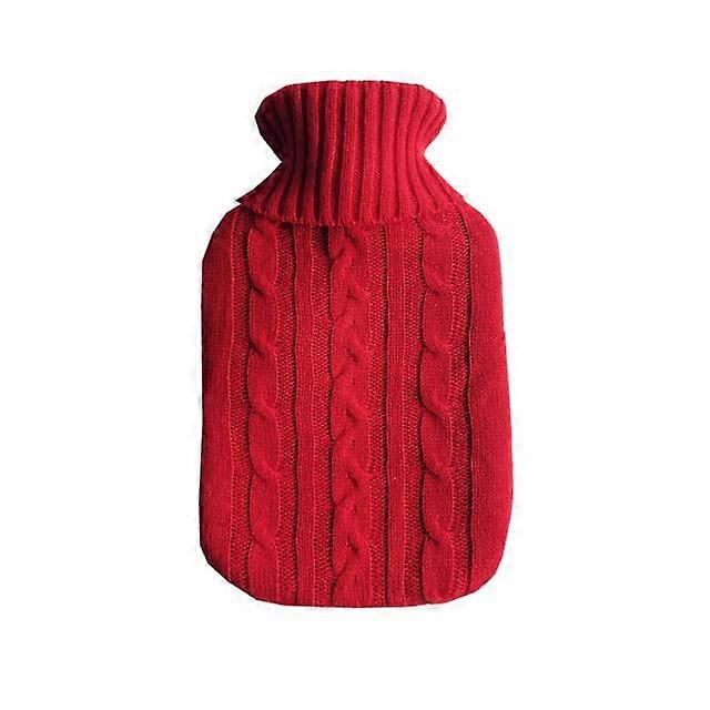 2000ml ExplosionProof Hot Water Bottle with Removable Soft Cover for Winter Heat Therapy  Red