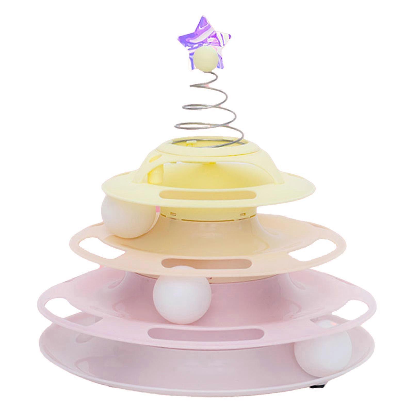 2026 Cat Toy Roller, 3-Level Interactive Turntable for Batting and Chasing