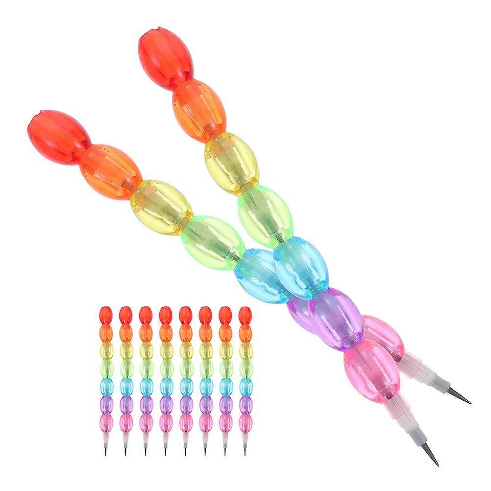 Children's Writing Tools Stackable Design Assorted Color Assemblable 10Pcs