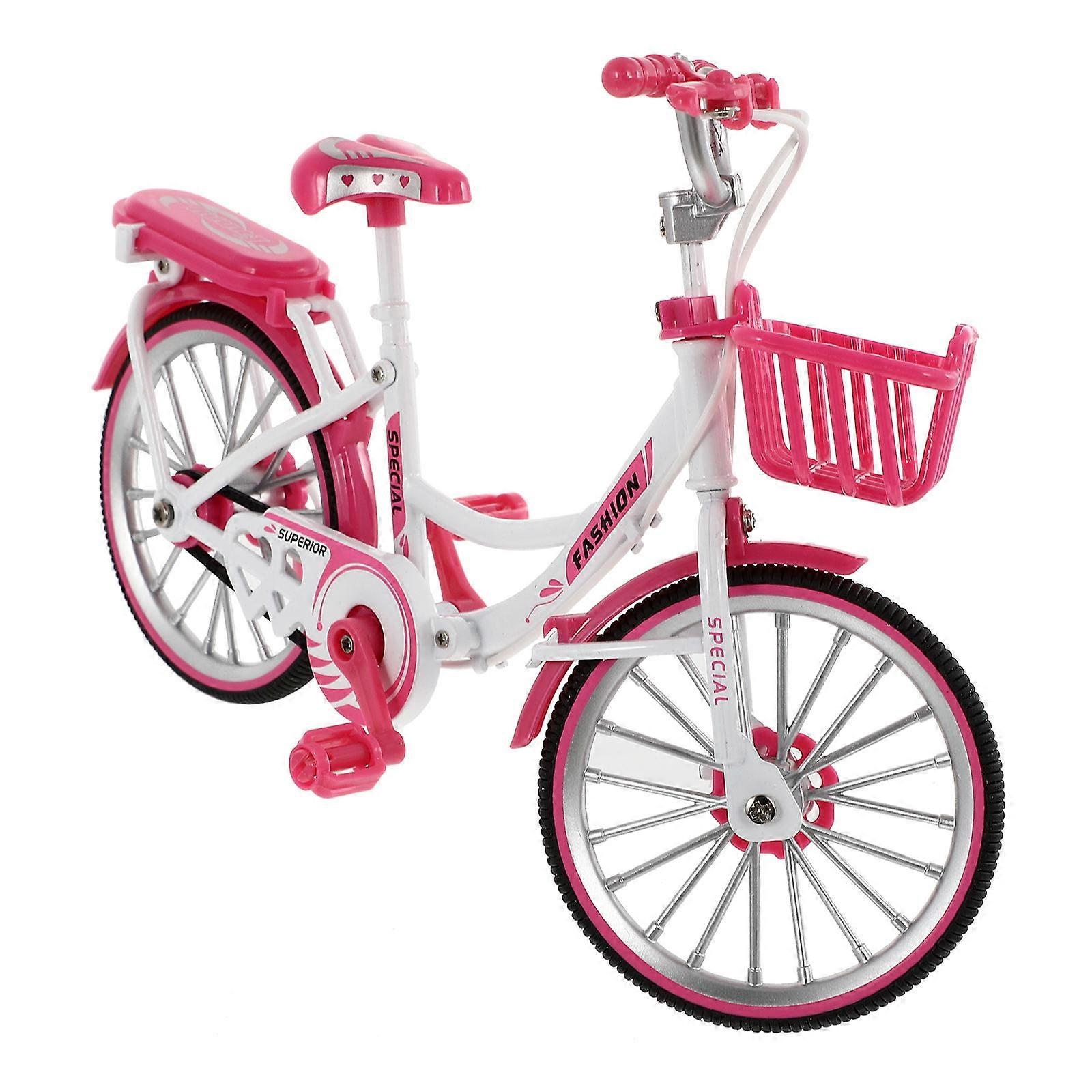 Pink Model Simulation Bike Decorative Prop 2Pcs Set