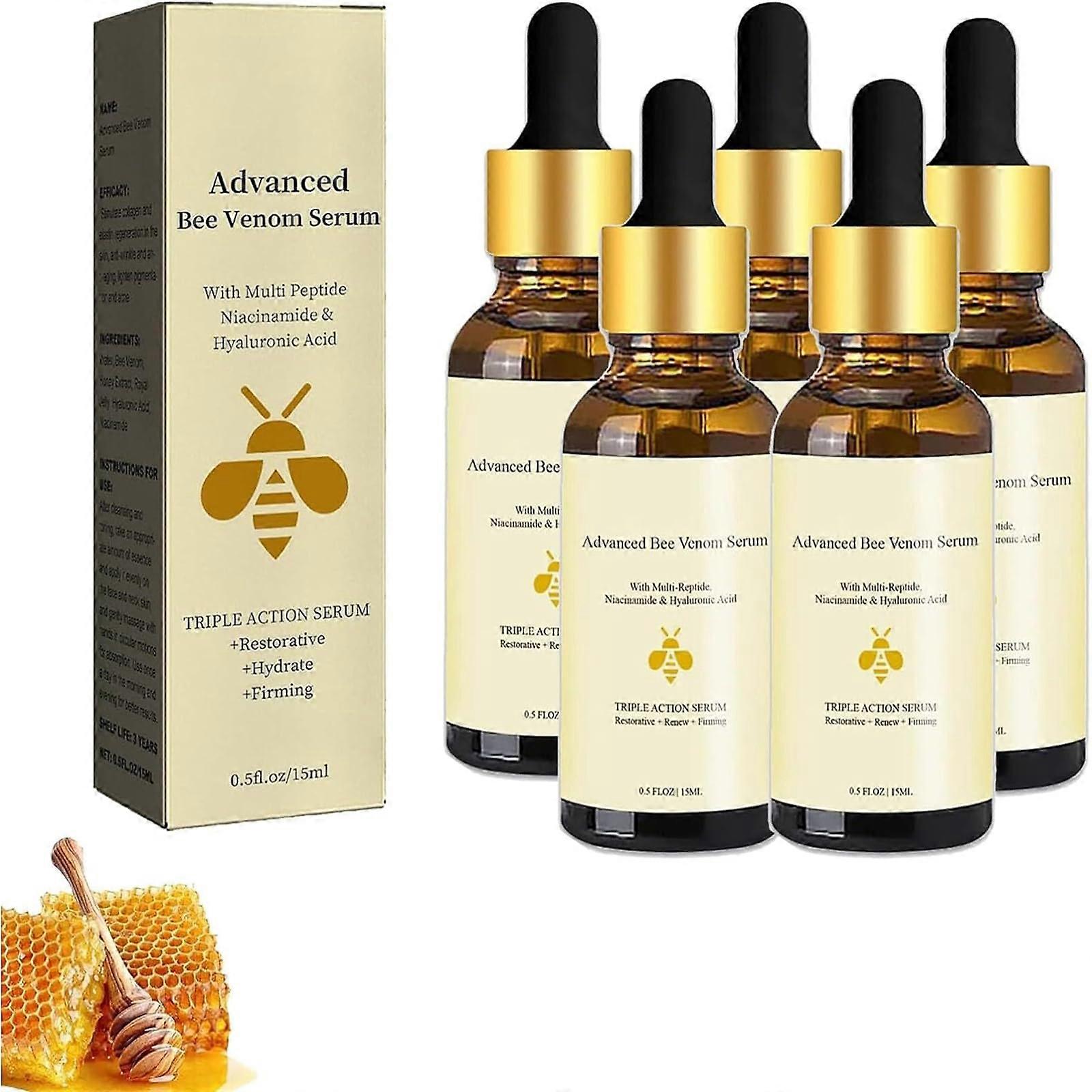 Bee Venom Serum AntiAging Face Serum for Wrinkle Reduction and Deep Hydration, 5 Pcs