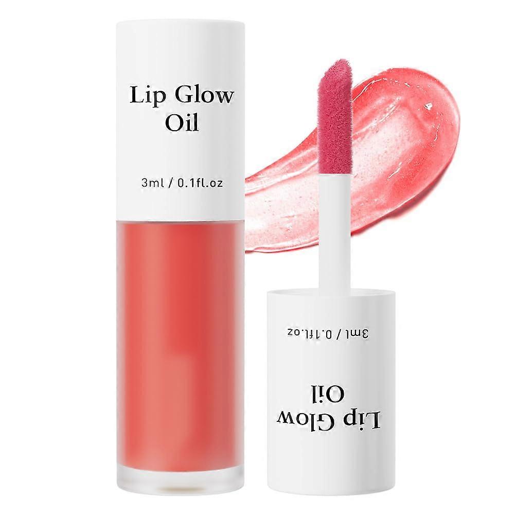 Lip Oil with Plumping Gloss, LongLasting NonSticky Shine, Deep Hydration for Dry Lips, Raspberry
