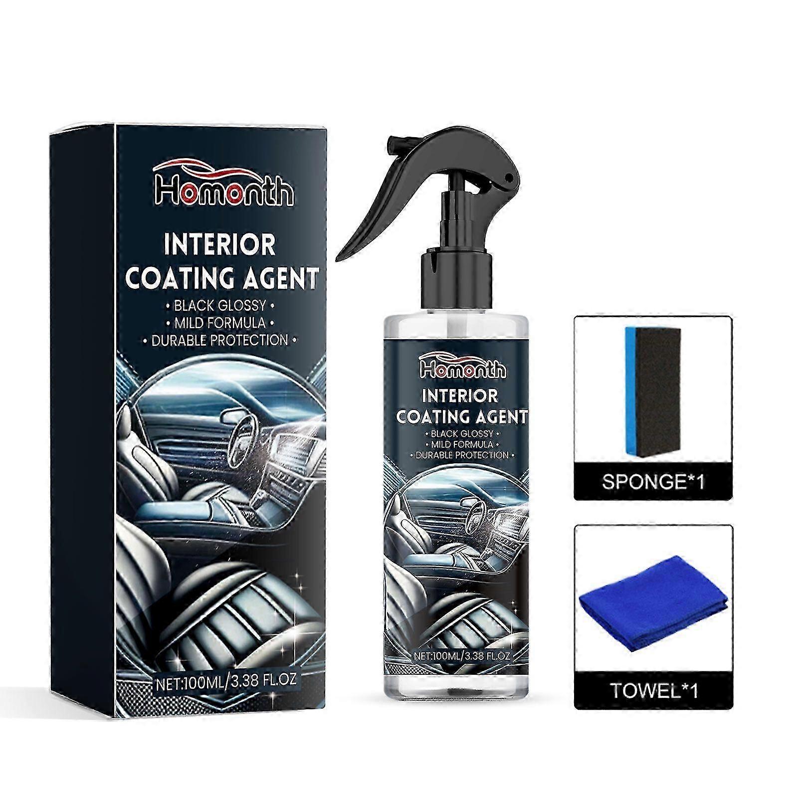 Multi-Purpose Interior Coating Agent for Car Leather & Dashboard Cleaning - 1 Set