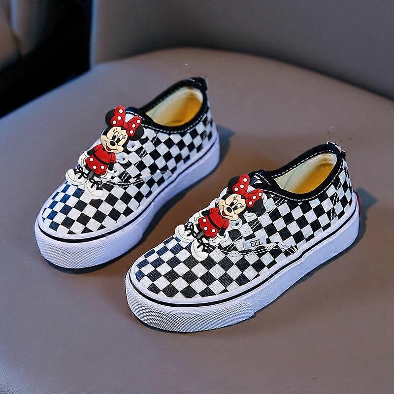 Disney Children Canvas Shoes Board Shoes Spring Autumn New Mickey mouse Girls Solid Color Sneakers Boys Soft Sole Casual Shoes
