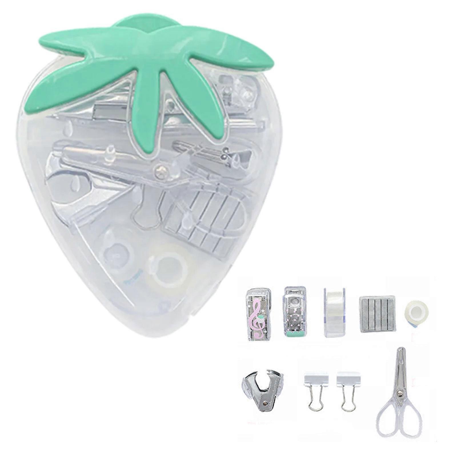 Stylish Strawberry Stationeries Accessory Set Including Stapler Function For Office Decors And Productivity Light Weight  White