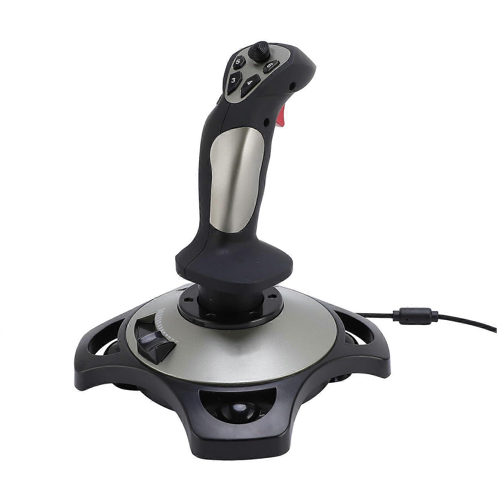 Flight Simulator Joystick with Vibration Feedback and Throttle, USB Gaming Flight Stick for PC