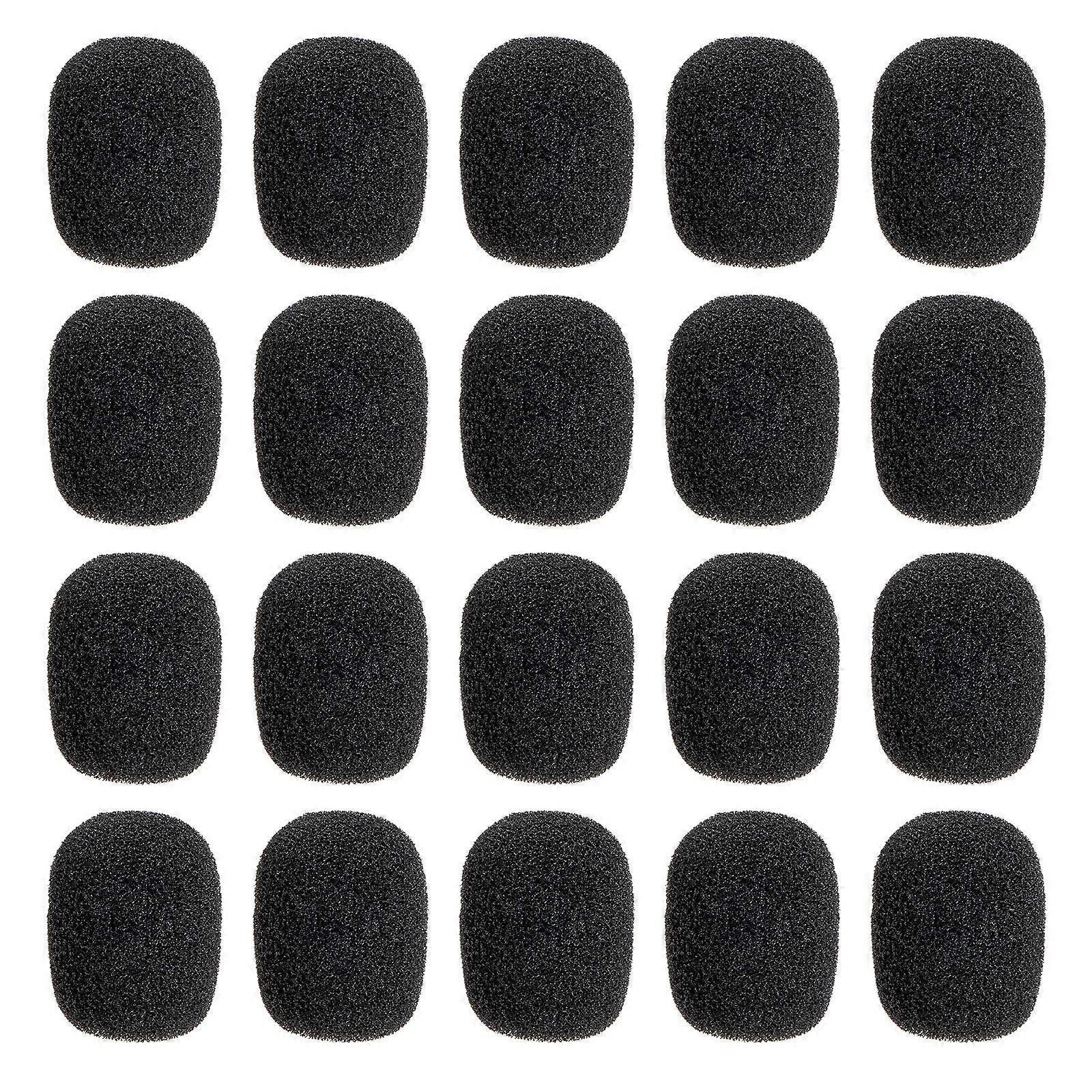 20pcs Practical Lapel Microphone Covers Supple Sponge Microphone Covers