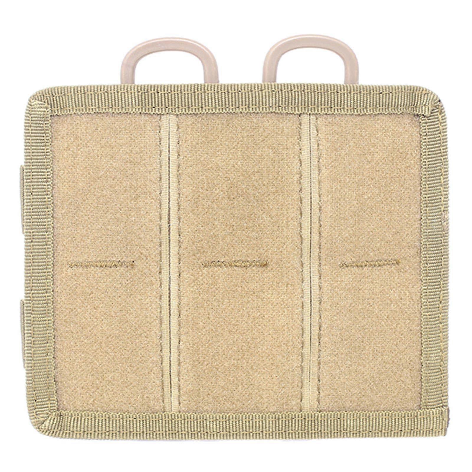 Tactical Gear Attachment Panel MOLLE Nylon Mesh Utility Panel with D Rings Adjustable Khaki 15.5x13cm