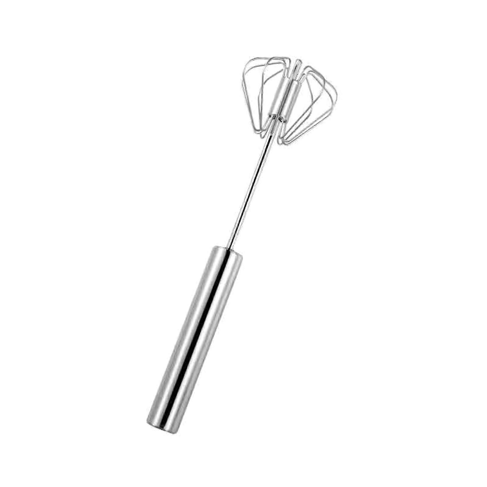 Hand Push Whisk Stainless Steel Egg Beater with Automatic Rotating Action for Quick Whisking