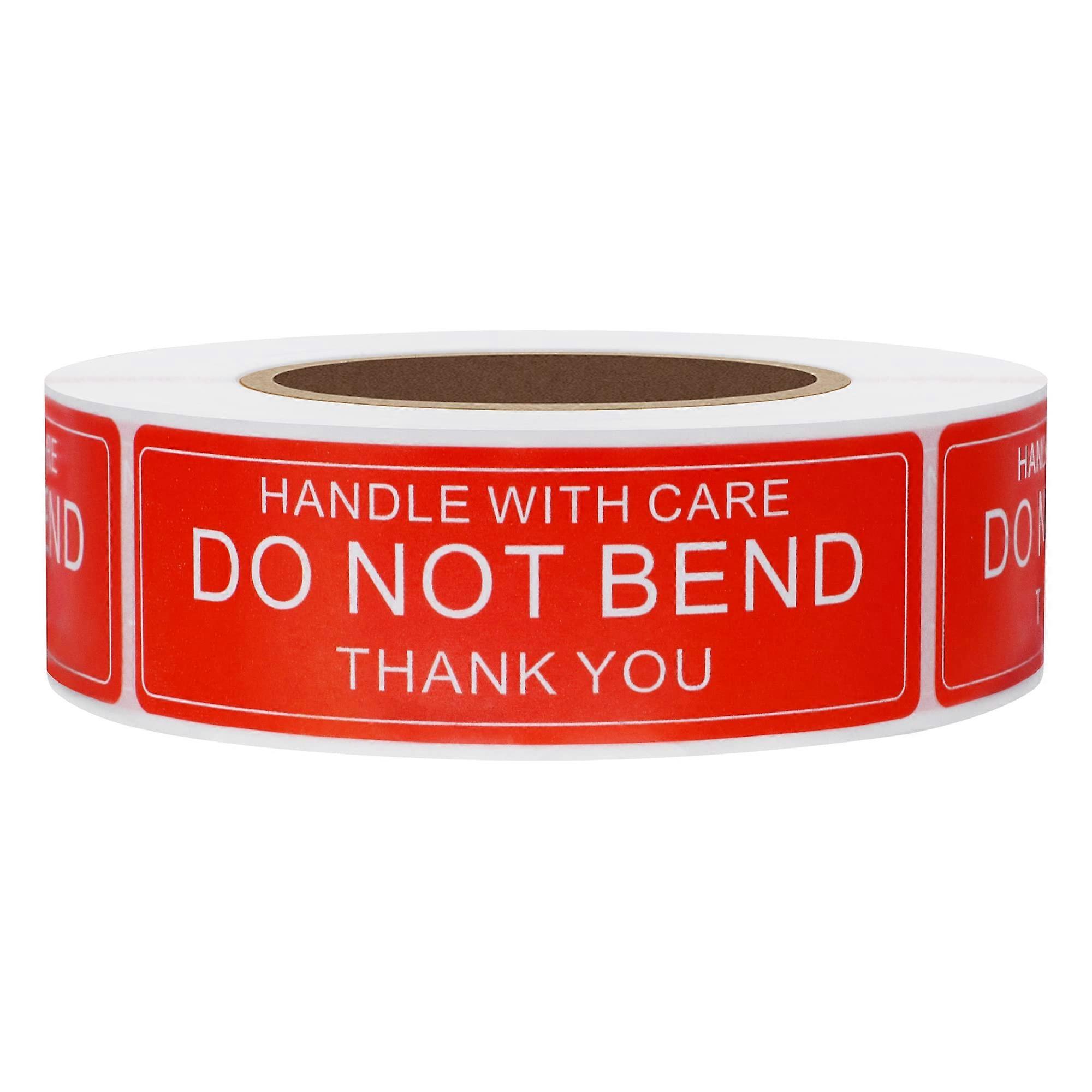 1'x3' Do Not Bend Stickers  Labels for Envelopes Mailers, Visible Warning Text, 500 Roll
