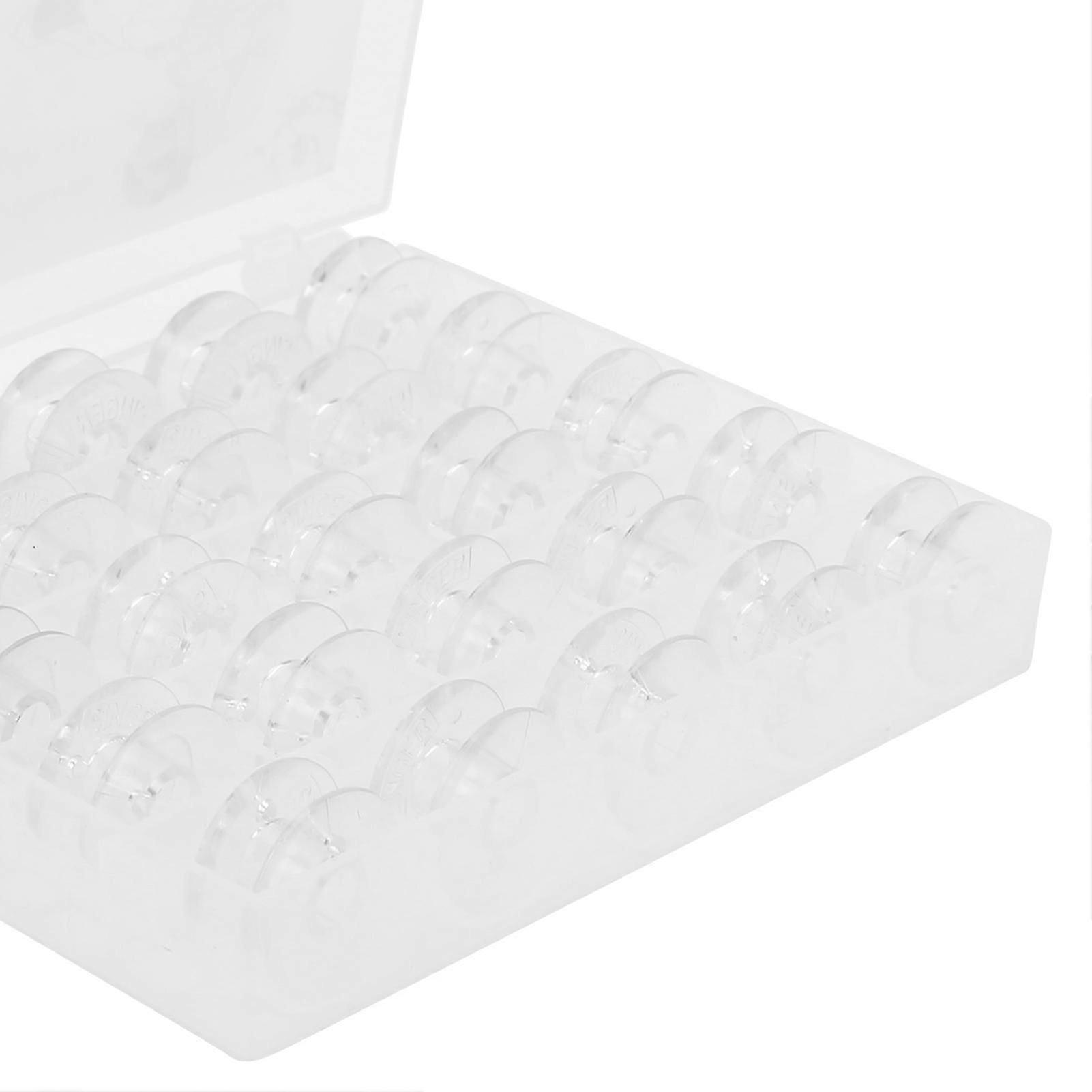 25pcs Plastic Sewing Bobbins with Storage Box for Crafting