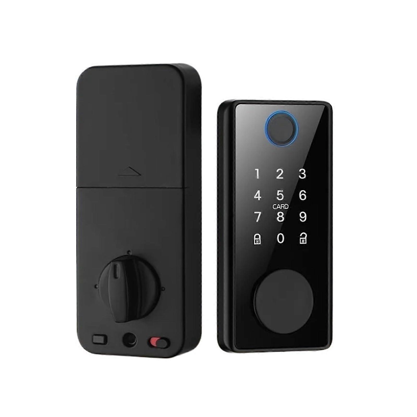 Smart Door Lock with Biometric Fingerprint, Keyless Entry, App and NFC Control, Black