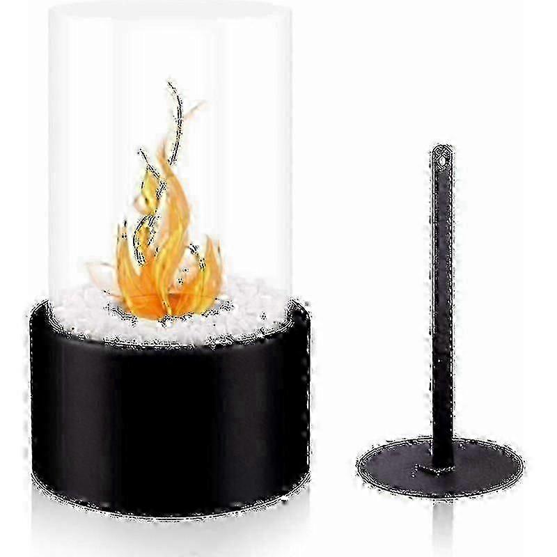 Portable Bioethanol Tabletop Fireplace with Cross Pattern Chimney, Ethanol Fuel Fire Pit