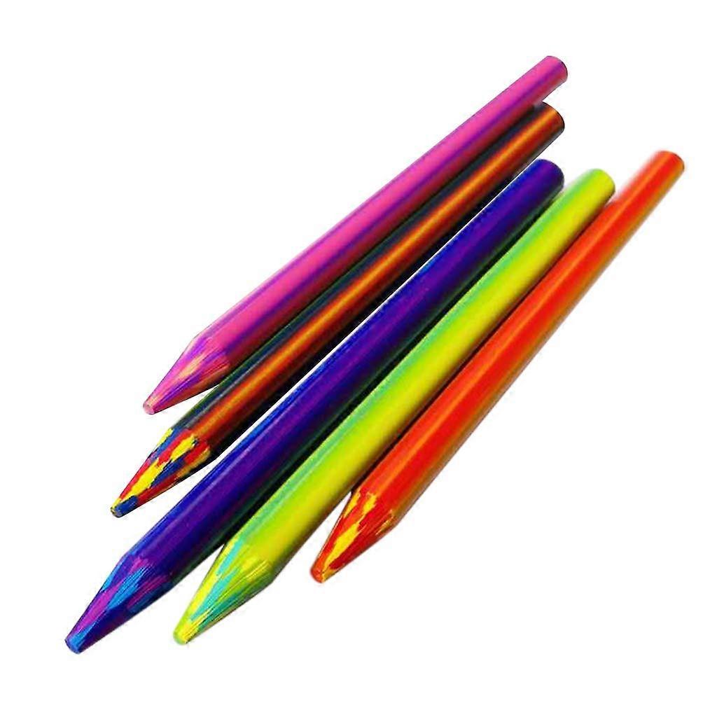 5 x Rainbow Pencils for Drawing and Coloring, Multicolor Pencils for Creative Art Projects