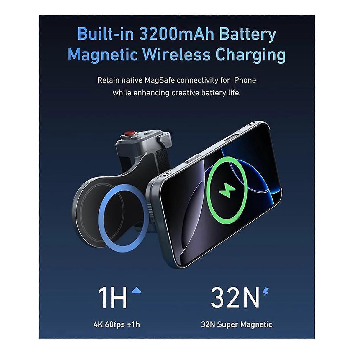  Magnetic Phone Camera Grip for 17 Pro Max