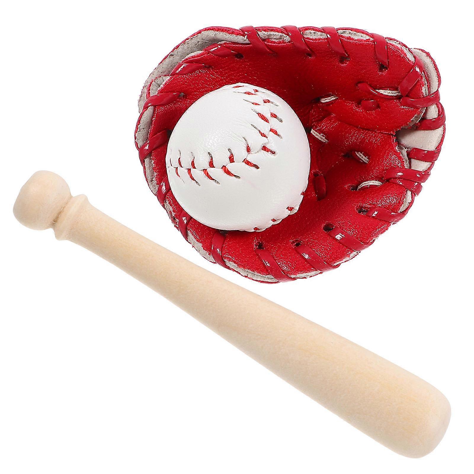 Decorative Mini Baseball Set for Decoration 1Set Mini Baseball Bat Kit