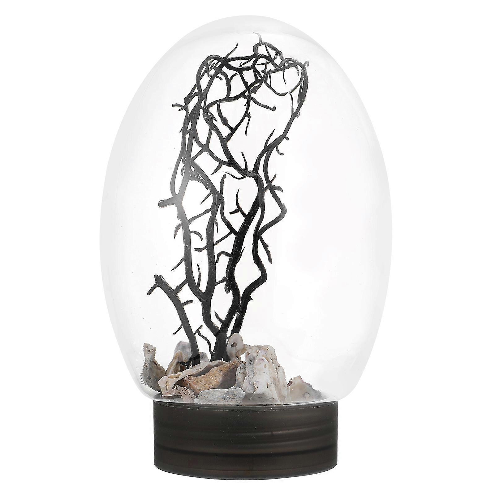 LED Fish Tank Small Desktop Aquarium for Decor Plastic Black