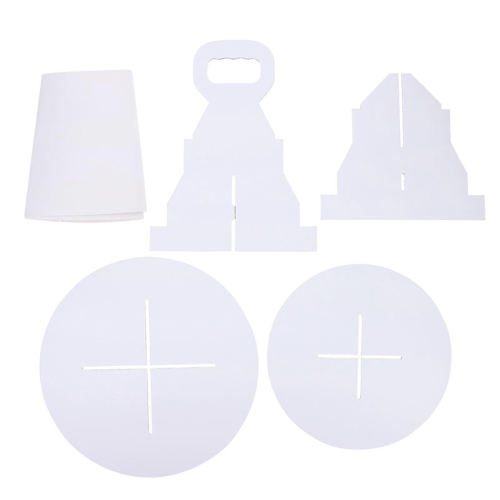 White Dessert Packaging Box 1Set Double Layer Paper Cake Box for Storage