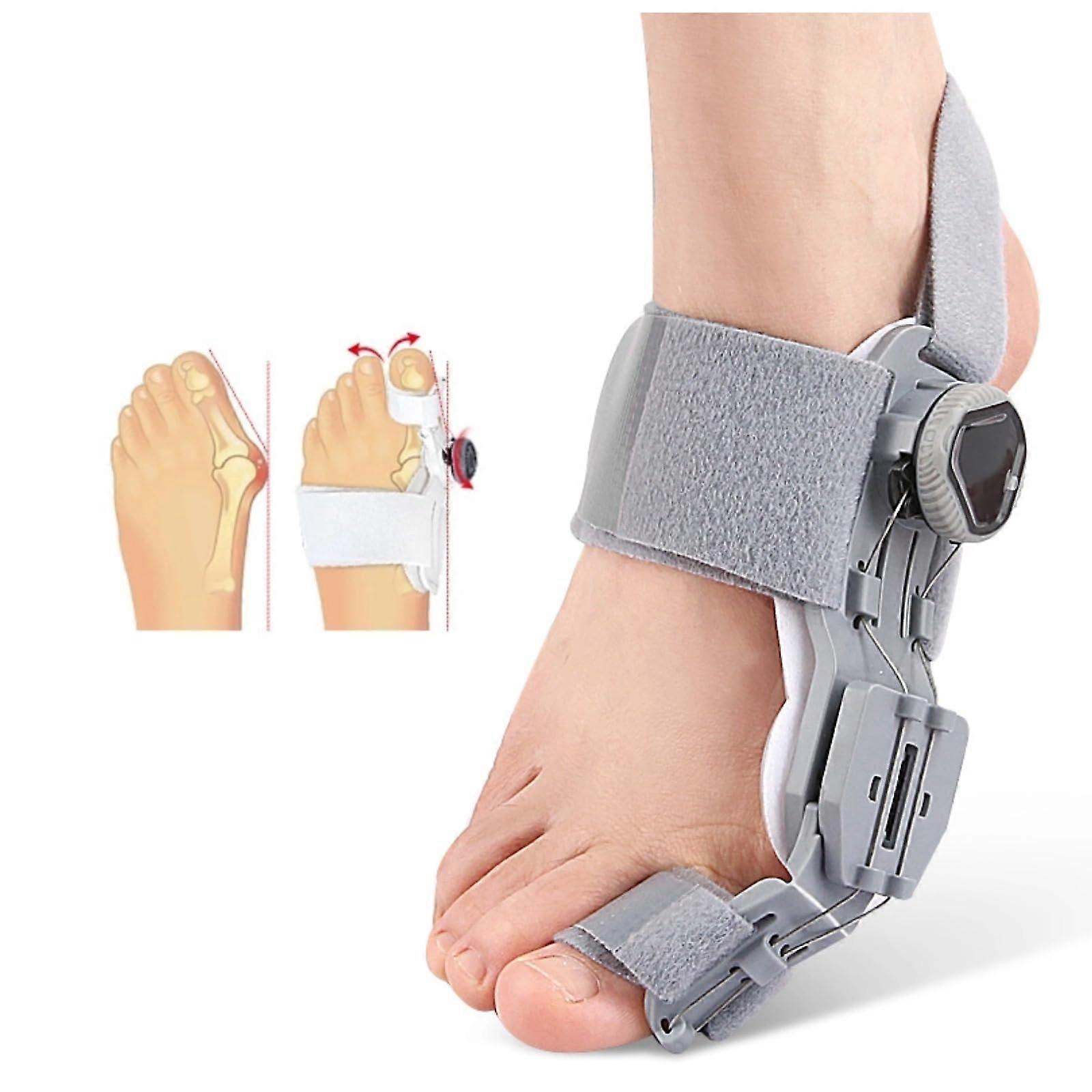 Bunion Corrector with Toe Separator, Orthopedic Bunion Splint, Adjustable Knob Alignment Gray, 1 Pc
