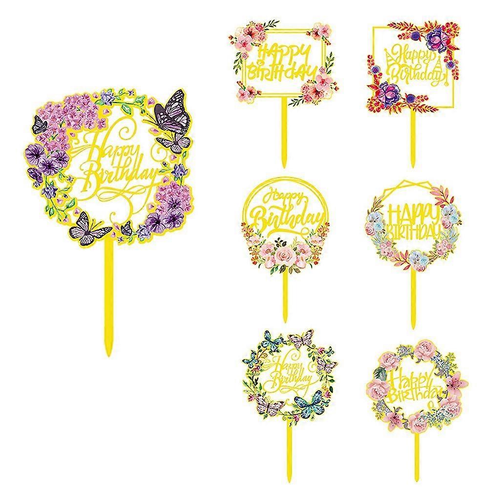 7 Pieces Printed Insert Widget Goddess Party Dessert Decoration Cake Insert