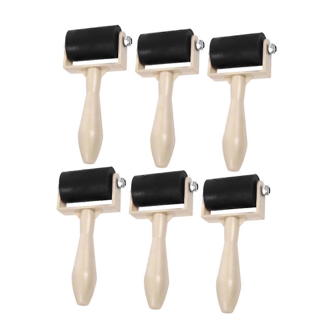 6Pcs Printmaking Roller Set for Even Ink Coverage, Arts and Crafts Stamping and Embossing