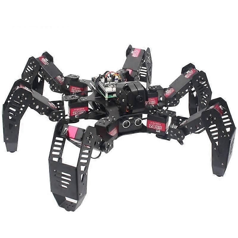 Hexapod Robot Kit for Raspberry Pi 4B with Object Tracking, DIY Educational Spider Robot Black