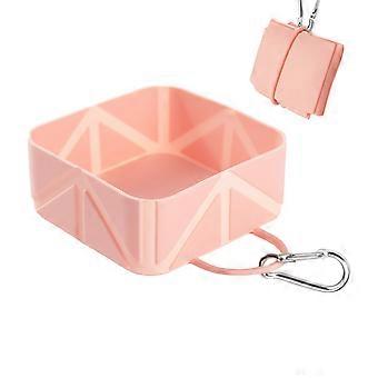 Zusammenklappbarer Hundenapf 500 ml, robustes Silikon, ideal für Reisen, Wandern, Camping, Katzen und kleine Hunde, rosa