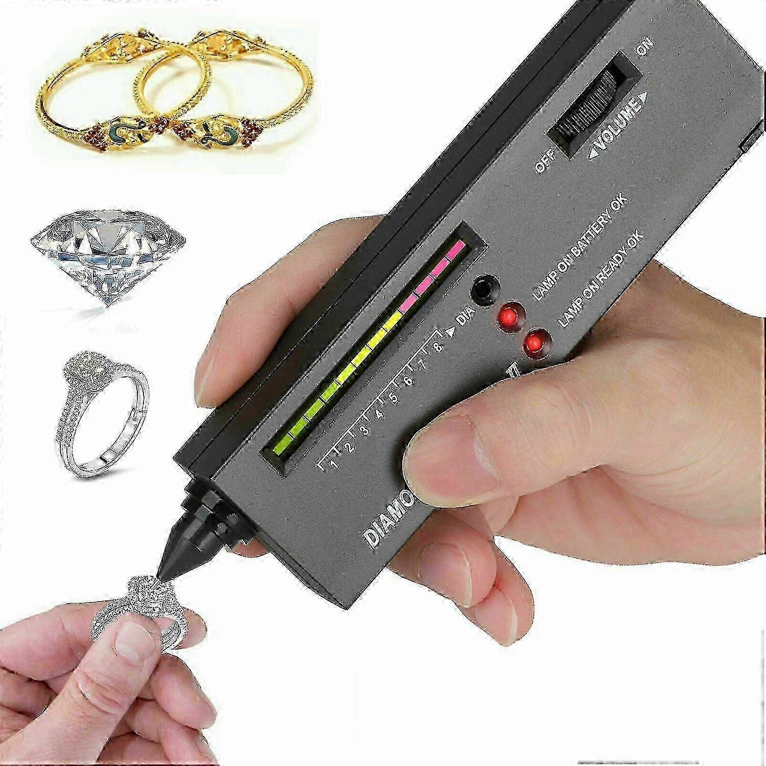 Gemstone testing tool with LED indicator for jewelry diamond tester qing
