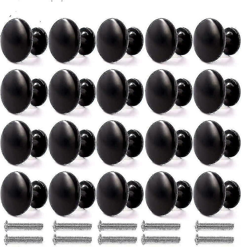 20pcs Door Knobs Drawer Knobs 30mm Vintage Handles Furniture Cabinet Knobs (black) SH