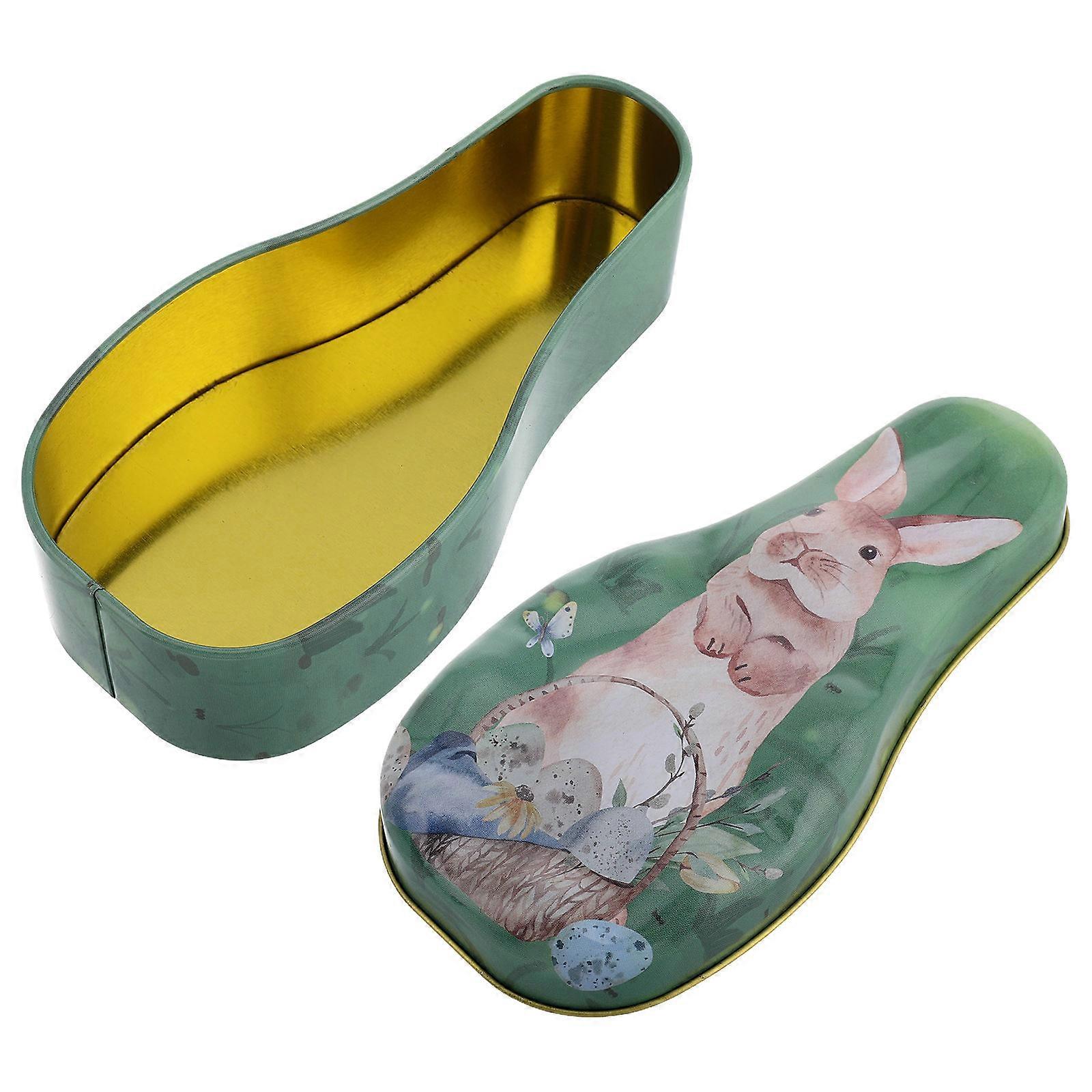 Bunny Tin Box for Easter Candy Small Portable Storage Box