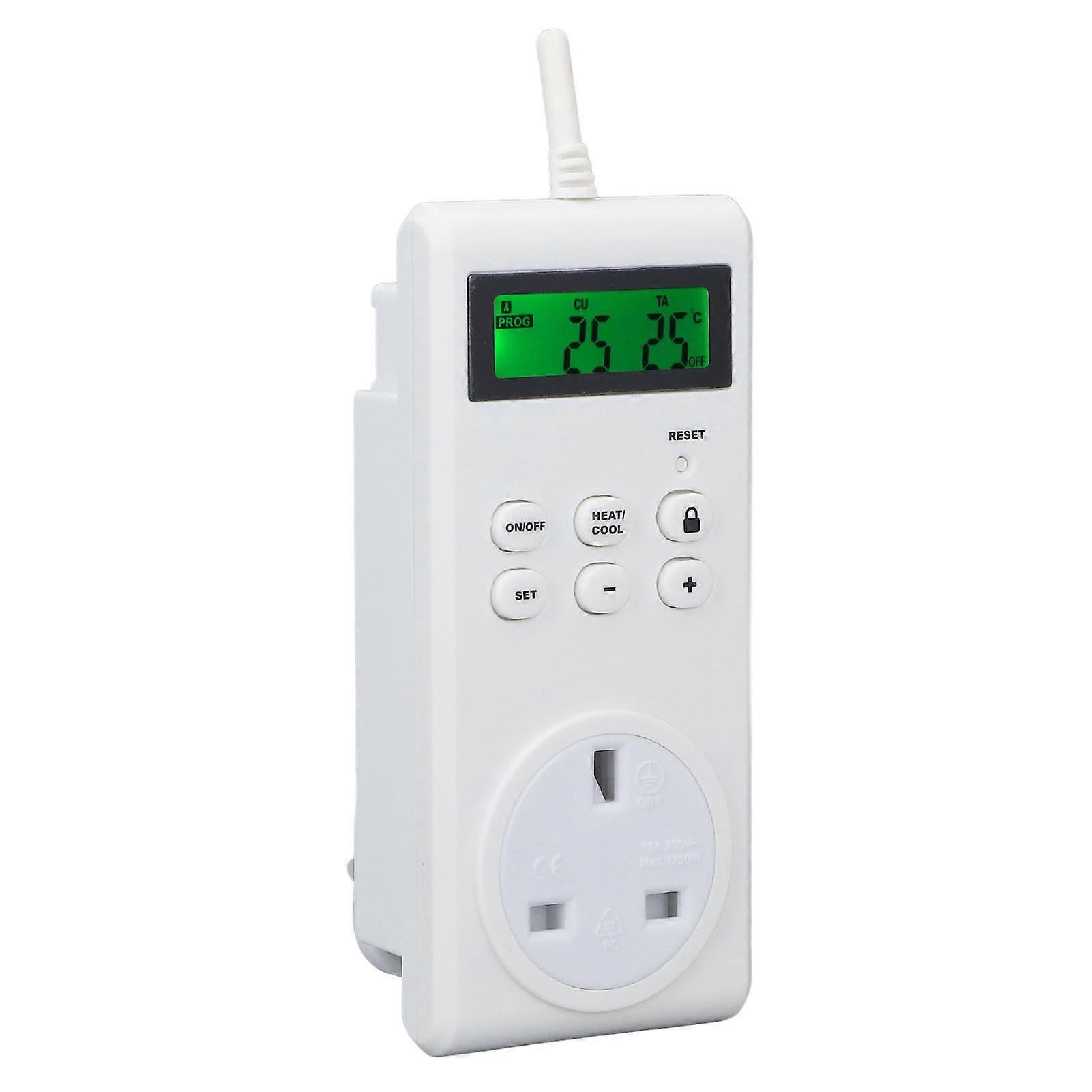 Thermostat Outlet Wireless Programmable Automatic Temperature Controller Socket Switch UK Plug 250V