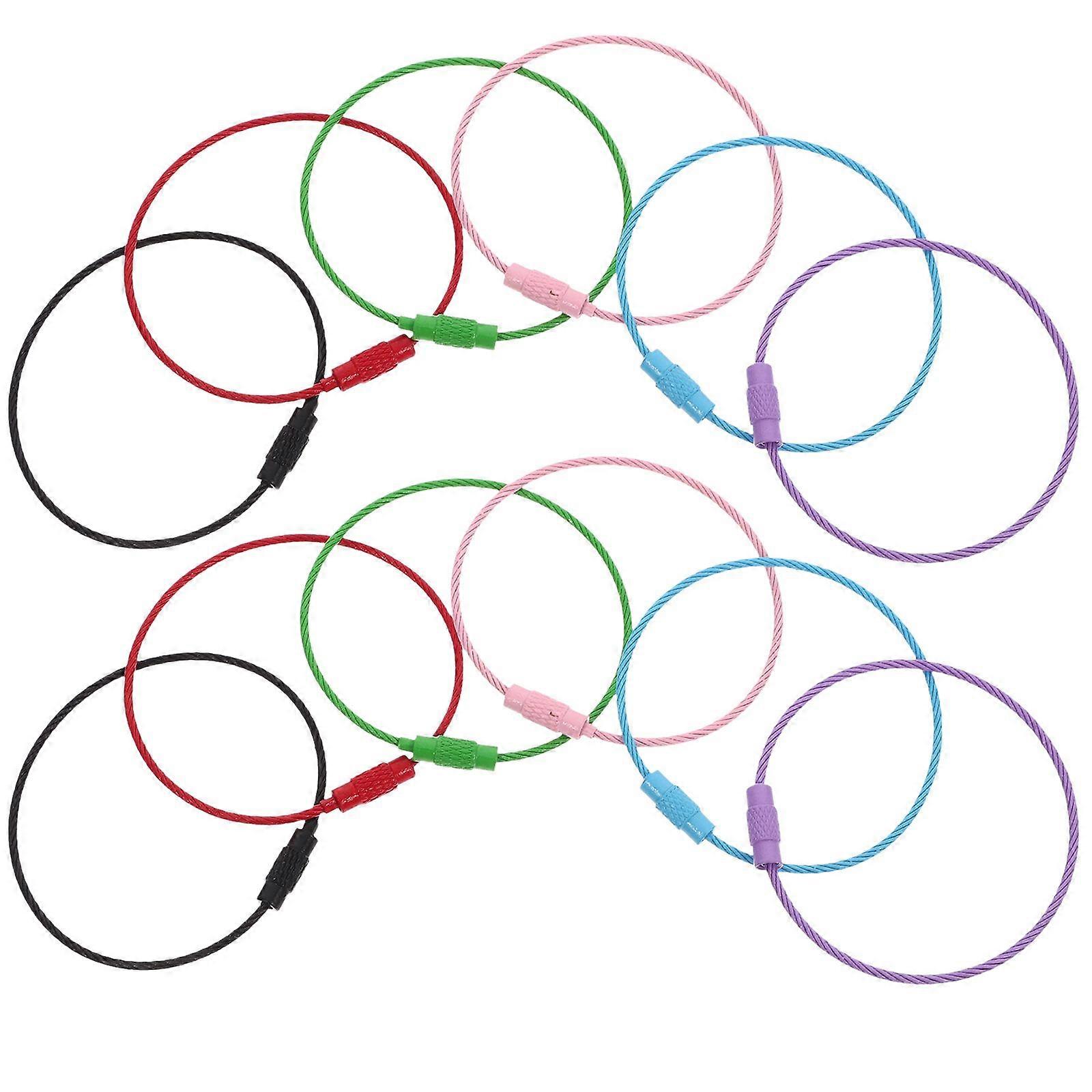 30Pcs Multi-function Key Chain Rings Convenient Wire Keychains Portable Keychain Cables